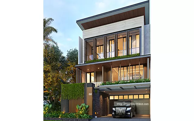 Desain Rumah Modern 3 Lantai Bapak WLL 1241 di  Jakarta Barat