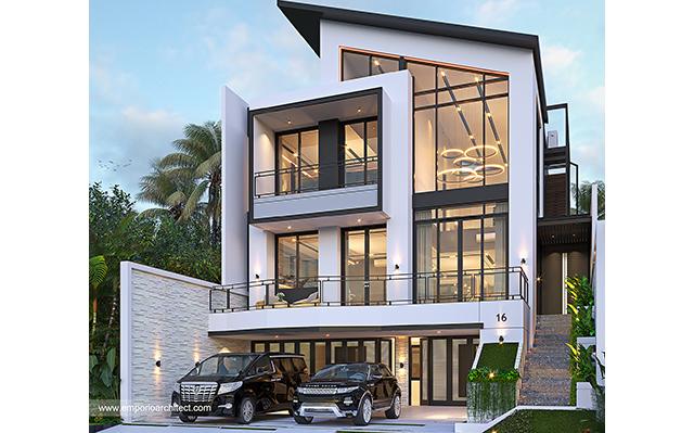 Desain Rumah Modern 3 Lantai Ibu YNE 1455 di  Bogor