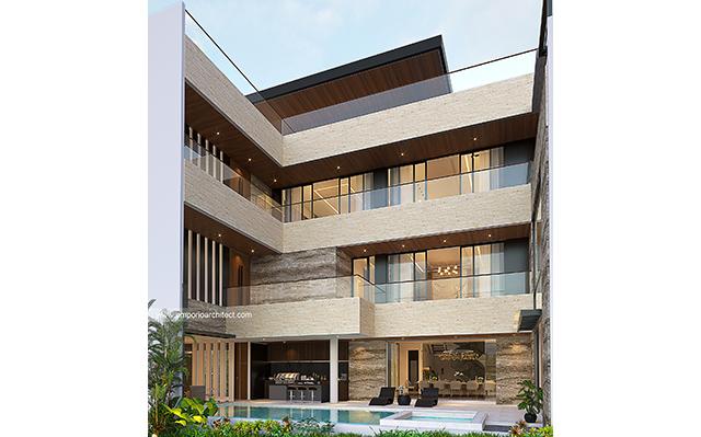 Desain Rumah Modern 3 Lantai Mr. Bong Reiner di  Jakarta