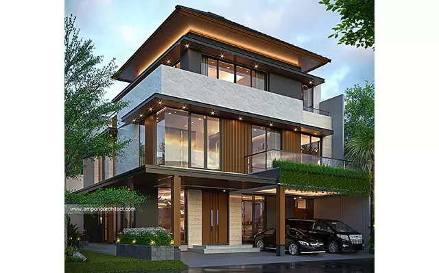 Desain Rumah Modern 3 Lantai Ibu SL 1651 di  Tangerang Selatan