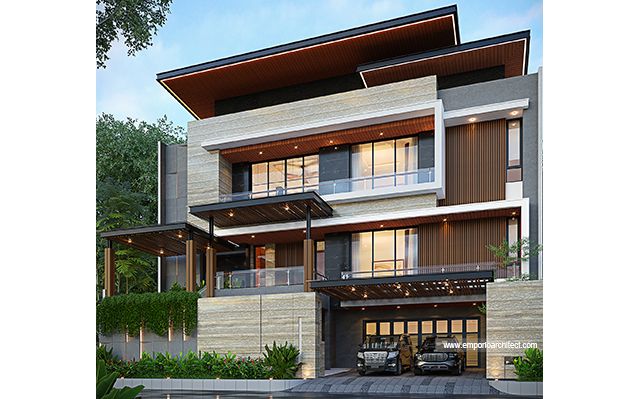 Desain Rumah Modern 3 Lantai Bapak AGS 2149 di  Banten