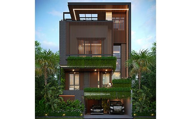 Desain Rumah Modern 4 Lantai Bapak BDM 1634 di  Cipayung, Jakarta Timur