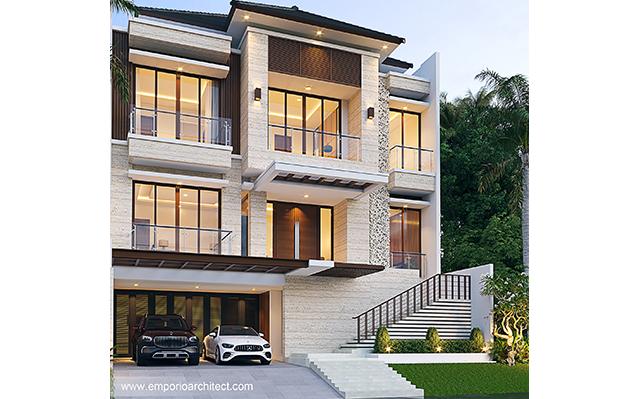 Desain Rumah Modern 3 Lantai Ibu EBT 1392 di  Jakarta