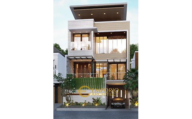 Desain Rumah Modern 3 Lantai Bapak Angga di  Surabaya