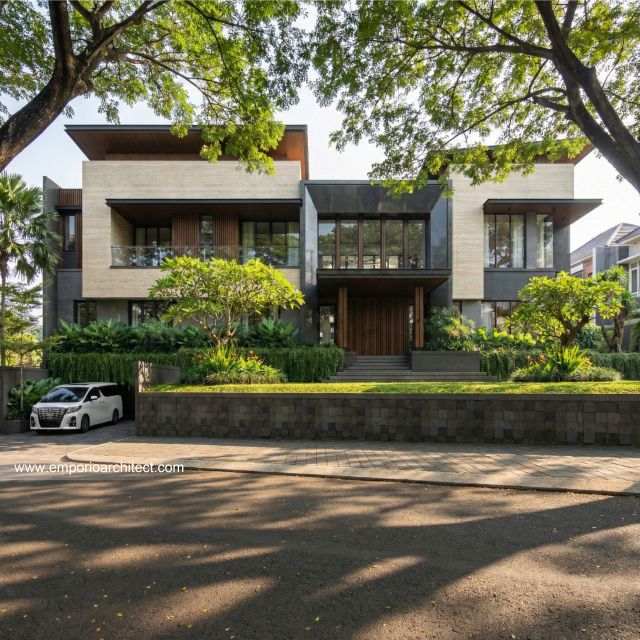 Desain Rumah Modern 3.5 Lantai Bapak HYT 1517 di  Tangerang Selatan