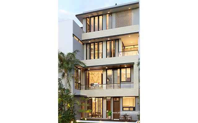 Desain Rumah Modern 3.5 Lantai Bapak Setiadji di  Jakarta