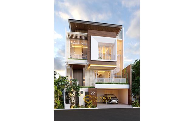 Desain Rumah Modern 3.5 Lantai Ibu MM di  Jakarta