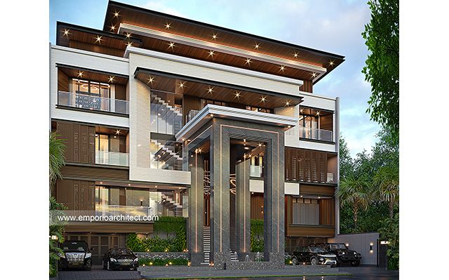 Desain Rumah Modern 4 Lantai Bapak RNR 1816 di  Jakarta