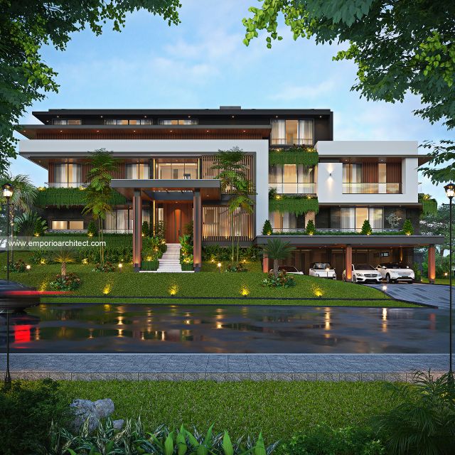 Desain Rumah Modern 4 Lantai Bapak JNY di  Jakarta