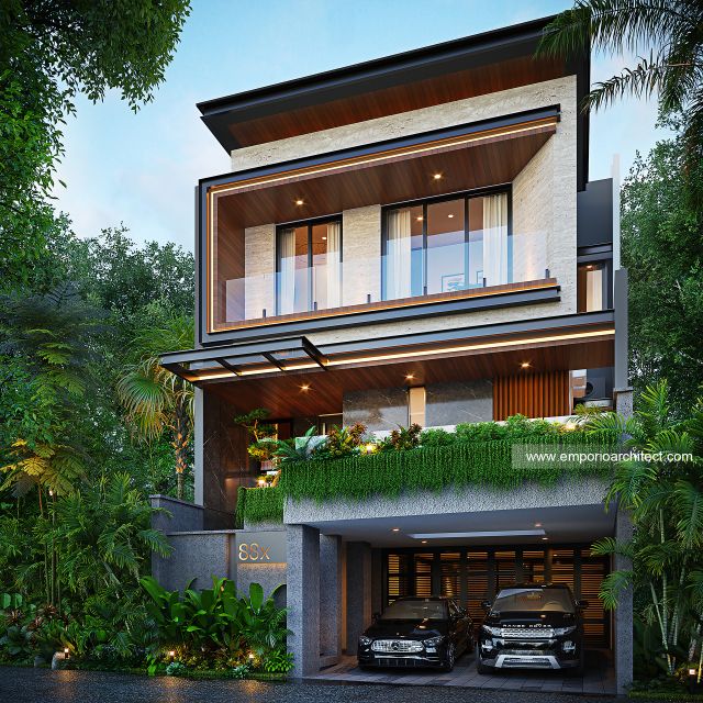 Desain Rumah Modern 4 Lantai Bapak RKI di  Denpasar, Bali