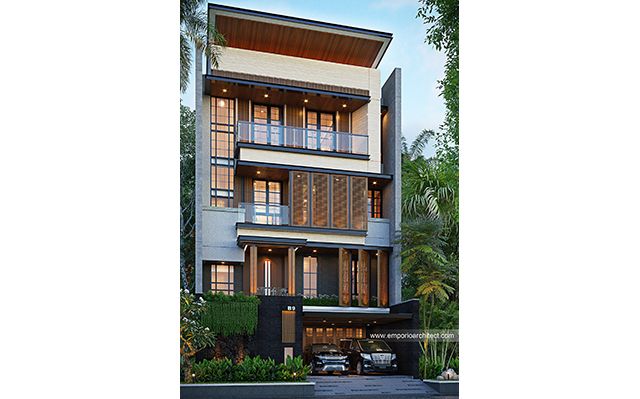 Desain Rumah Modern 4 Lantai Ibu A 2126 di  Makassar