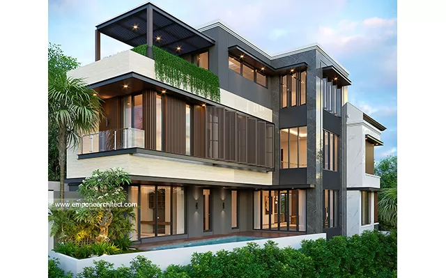 Desain Rumah Modern 4 Lantai Bapak MHA 1885 di  Bintaro, Jakarta Selatan