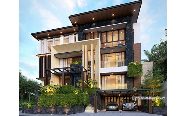 Desain Rumah Modern 4 Lantai Bapak Michael di  BSD, Tangerang Selatan, Banten