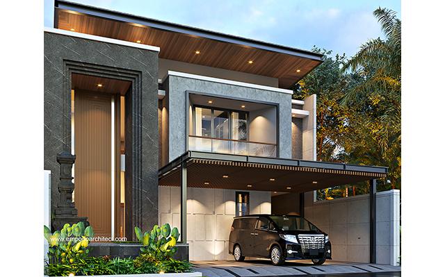 Desain Rumah Modern Industrial 2 Lantai Ibu DYV 1337 di  Bali