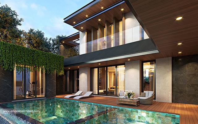 Desain Rumah Modern Industrial 2 Lantai Bapak FCR 1369 di  Banten