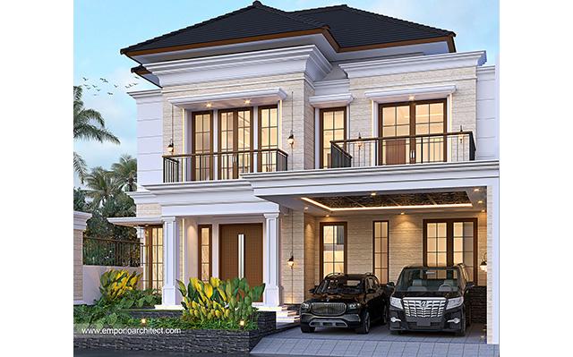Desain Rumah Modern Klasik 2 Lantai Bapak SHL 1421 di  Bekasi