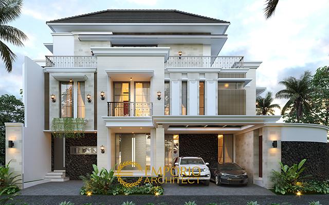 Desain Rumah Modern Classic 3 Lantai Ibu Winda di  Padang, Sumatera Barat