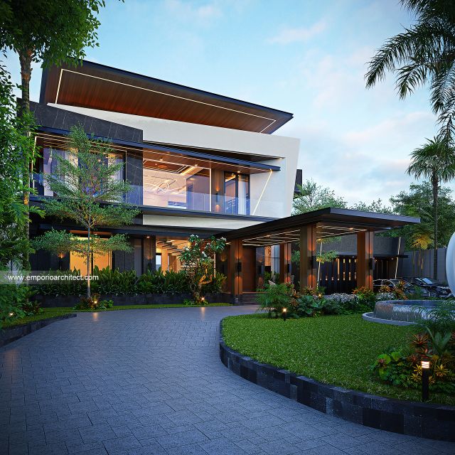 Desain Rumah Modern Kontemporer 2 Lantai Bapak NCL di  Pangkalpinang