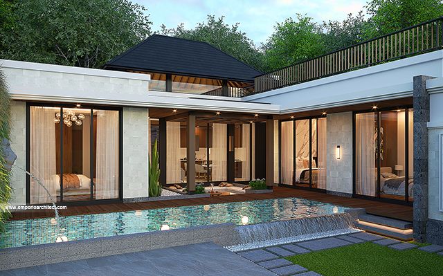Desain Rumah Villa Bali 1 Lantai Bapak GD 2092 di  Cibubur, Jakarta Timur