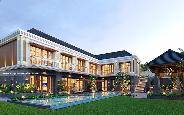 Desain Rumah Villa Bali 2 Lantai Bapak HNR 1271 di  Palembang