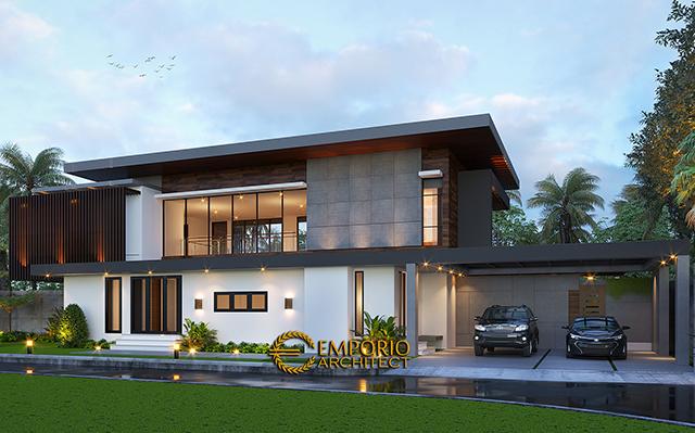 Desain Villa Modern Industrial 2 Lantai Ibu Ista di  Bogor