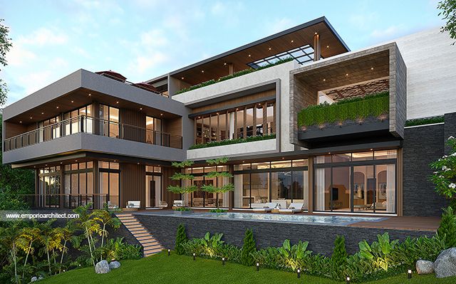 Mr. RTO 2005 and Mrs. HN Modern Villa 3 Floors Design - Bogor