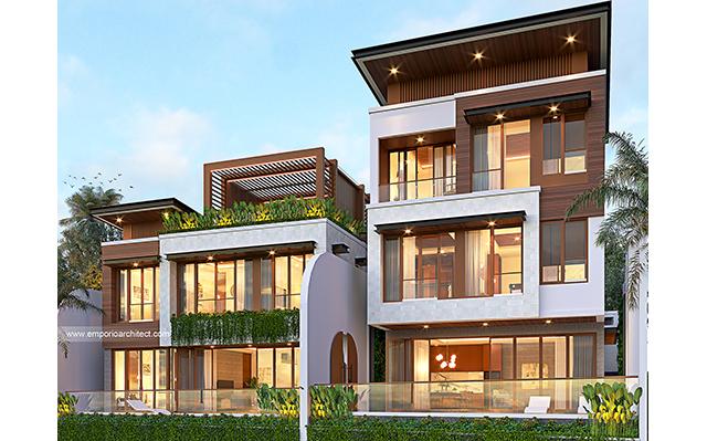 Desain Villa Modern 3 Lantai Ibu Ati di  Badung, Bali