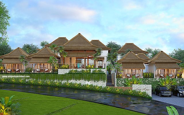 Desain Villa Style Villa Bali Tropis 2 Lantai Bapak CHD 1894 di  Uluwatu, Badung, Bali