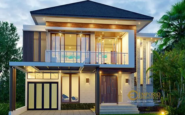 Desain Rumah Modern 2 Lantai Ibu Andika di  BSD, Tangerang Selatan, Banten
