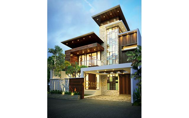 Desain Rumah Modern 3 Lantai Bapak Adrian di  Jakarta