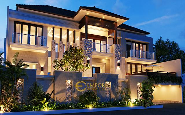 Desain Rumah Villa Bali 2 Lantai Ibu Dewi Ariyanti di  Pamulang, Banten