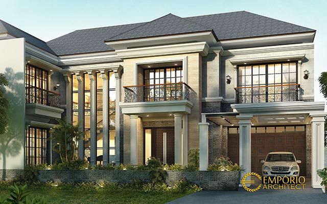 Desain Rumah Classic 2 Lantai Ibu Evi di  Jakarta Timur