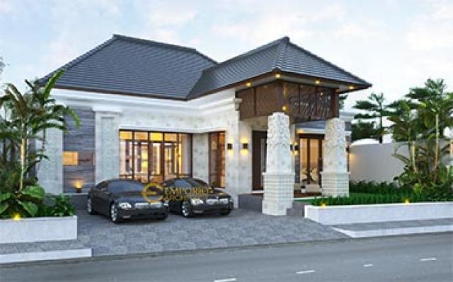 Desain Rumah Villa Bali 1 Lantai Ibu Ponky di  Malang