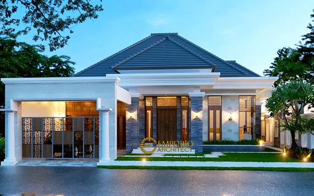 Desain Rumah Villa Bali 1 Lantai Bapak Adi Perdana di Medan