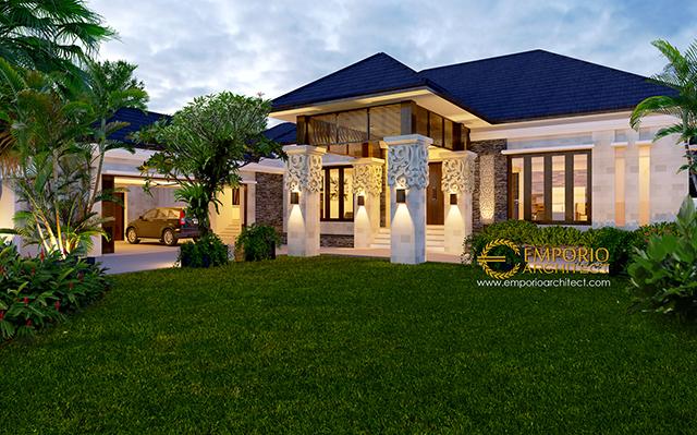 Desain Rumah Villa Bali 1 Lantai Ibu Zahara di  Palembang