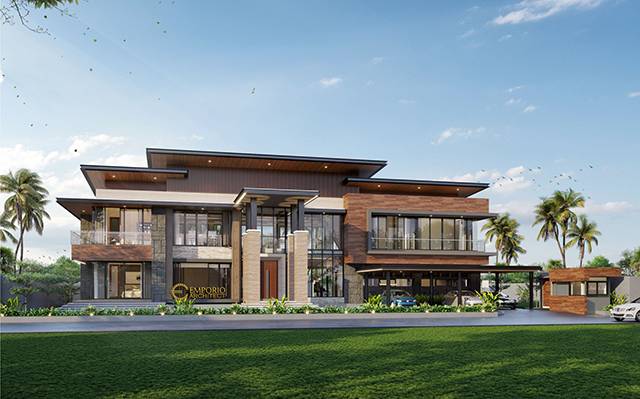 Desain Rumah Modern Industrial 2 Lantai Bapak Abarham di  Palembang, Sumatera Selatan