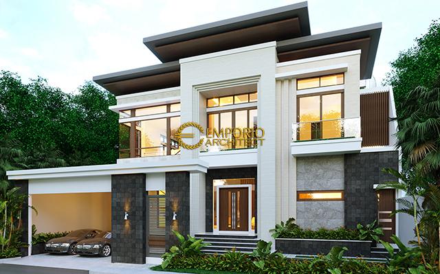 Desain Rumah Modern 2 Lantai Bapak Edwin di  Pontianak