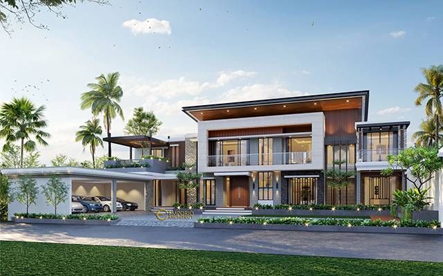 Desain Rumah Modern 2 Lantai Ibu Sarah di  Rangkasbitung, Banten