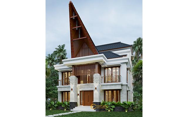 Desain Rumah Etnik 3 Lantai Bapak Pong Gaby di  Toraja Utara, Sulawesi Selatan