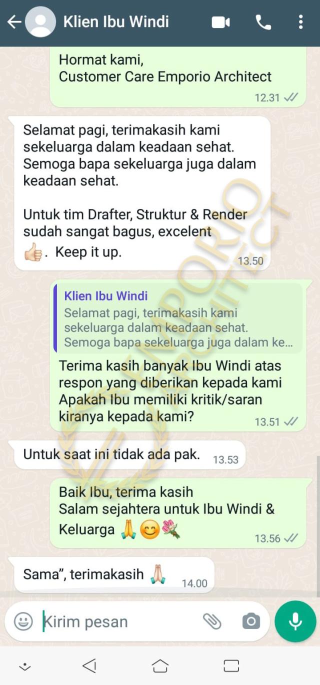 Testimonial Desain Rumah Klasik 1 Lantai Ibu Windi