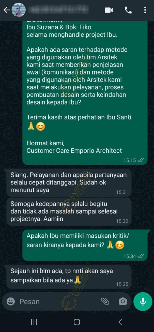 Testimonial Desain Rumah Mediteran 2 Lantai Ibu SNT 1845