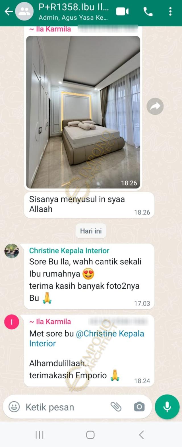 Testimonial Mrs. Ila Classic House 2 Floors Design - Cimahi, Bandung