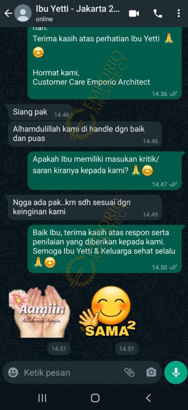 Testimonial Desain Rumah Mediteran Klasik 2.5 Lantai Ibu IYT 1538