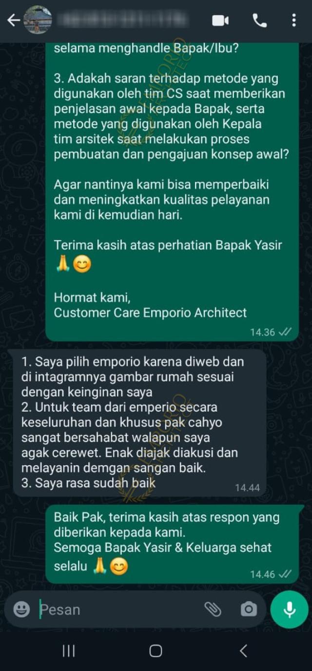 Testimonial Mr. YSR 1839 Mediterranean House 3 Floors Design - Jakarta Timur