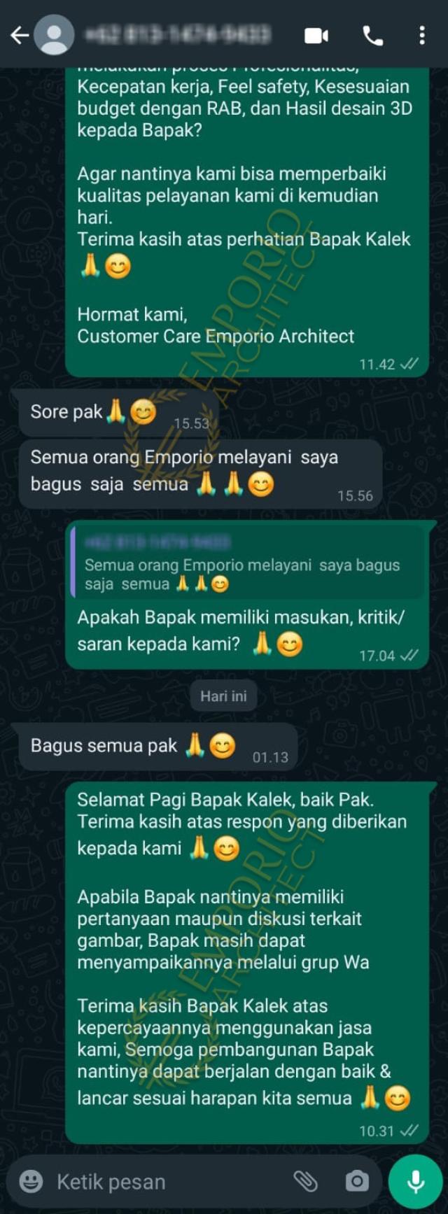 Testimonial Desain Rumah Mediteran Klasik 3 Lantai Bapak KLL 1493