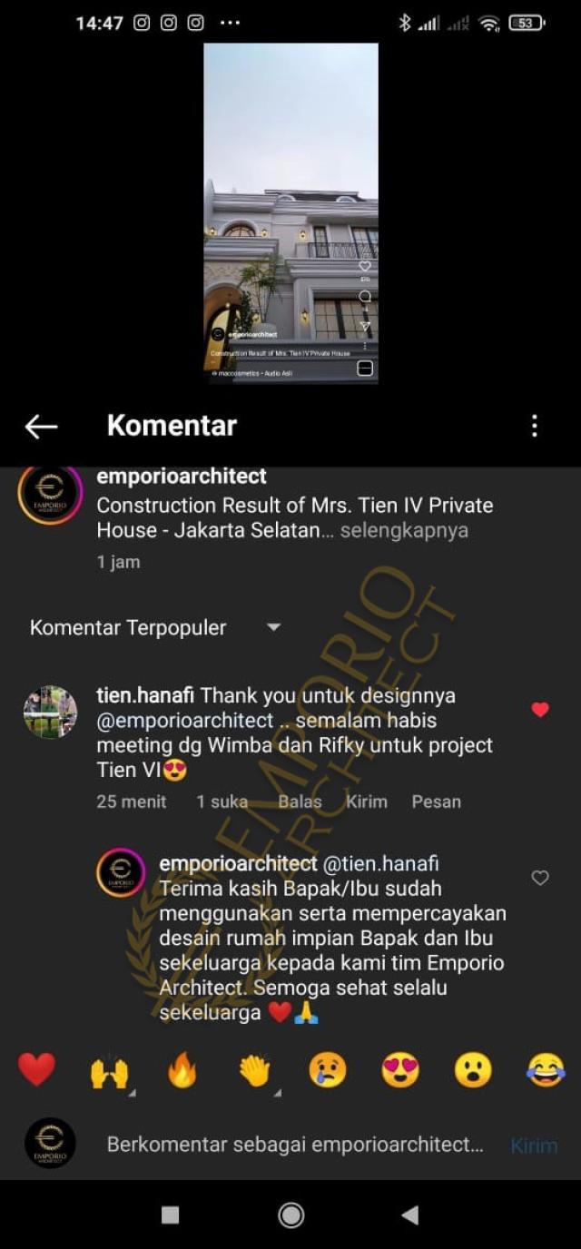 Testimonial Desain Rumah Klasik Modern 3.5 Lantai Ibu TN IV 1292