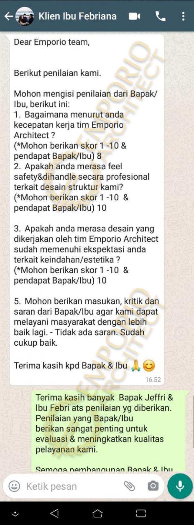 Testimonial Desain Rumah Mediteran 3 Lantai Ibu Febriana
