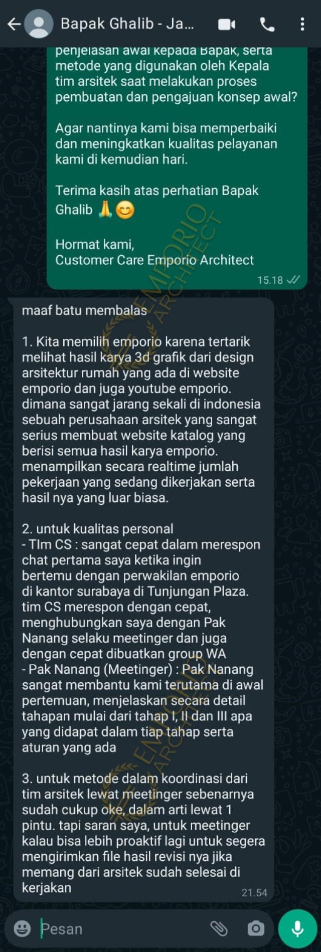Testimonial Mr. GLB 1847 Modern House 2 Floors Design - Jawa Timur