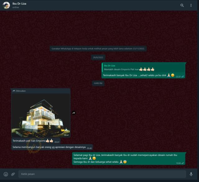 Testimonial Mrs. Liza Modern House 2 Floors Design - Batam