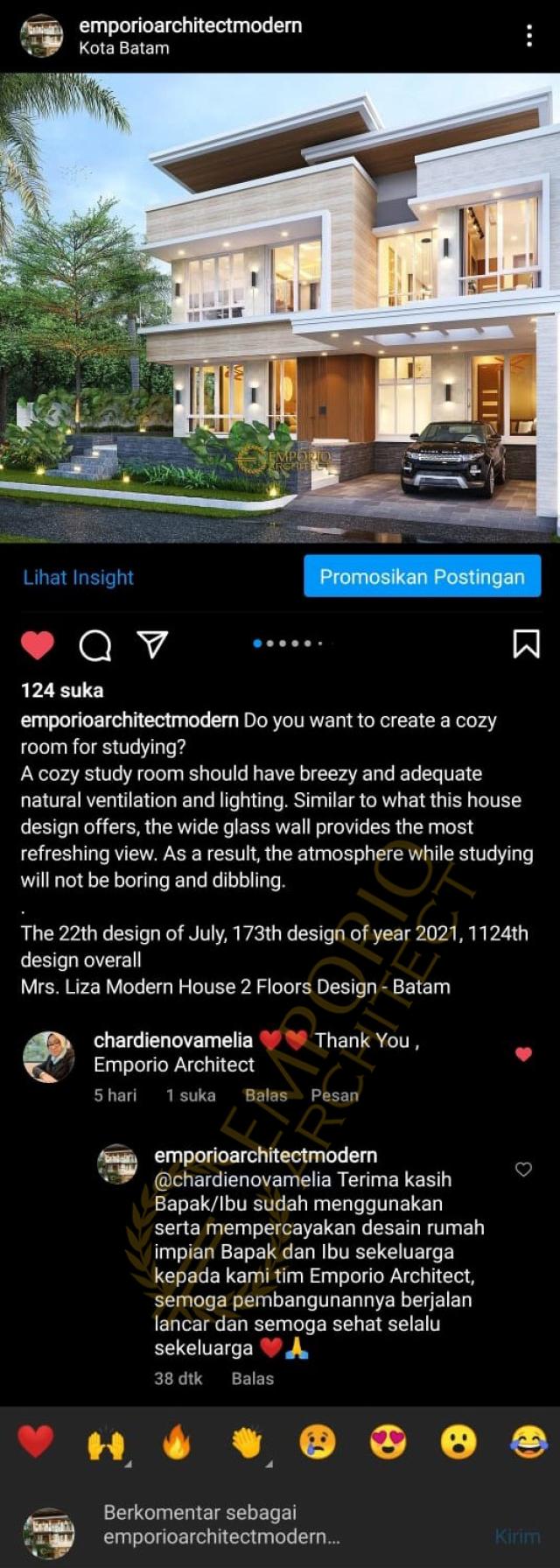 Testimonial Mrs. Liza Modern House 2 Floors Design - Batam